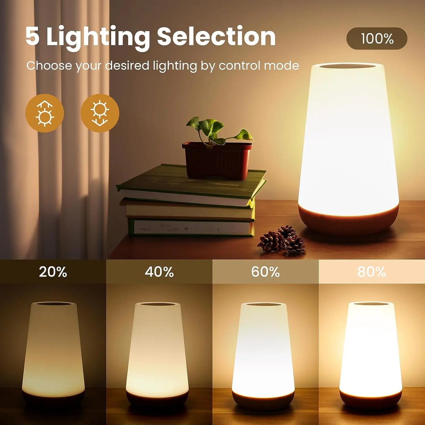 13-Color RGB Night Light – Touch & Remote Control, USB Rechargeable, Dimmable Table & Bedside Lamp