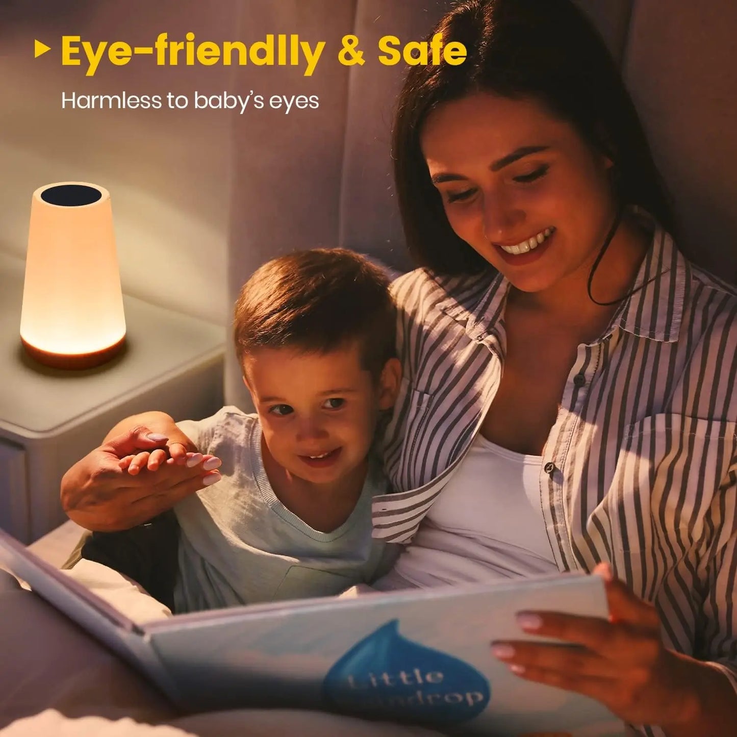 13-Color RGB Night Light – Touch & Remote Control, USB Rechargeable, Dimmable Table & Bedside Lamp