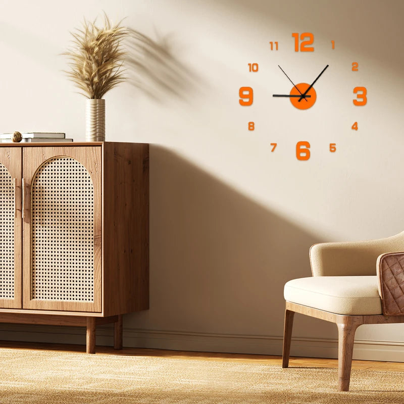 Timeless DIY Frameless Wall Clock – Silent Modern Home Décor